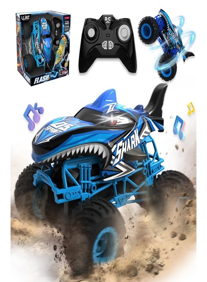 بيزغار شاحنة الوحش BEZGAR التي تعمل بجهاز تحكم عن بعد - شاحنة الوحش القرش مع دوران 360 درجة وانجراف، سيارة تحكم عن بعد بمقياس 1:16 مع أضواء وموسيقى، سيارة تحكم عن بعد للأولاد من 4 إلى 7 سنوات، هدايا عيد الميلاد للأطفال - Image 1